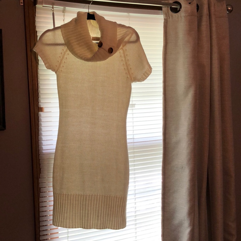 White sweater dress